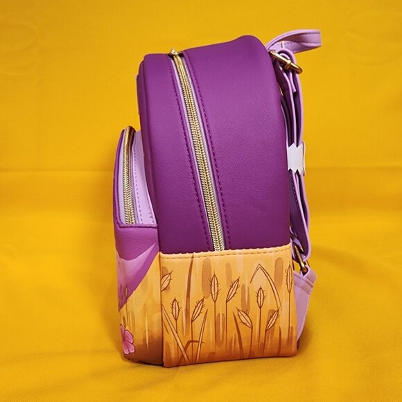 Loungefly Disney A Goofy Movie Roxanne dandelion Mini Backpack Purple NEW - Picture 7 of 11
